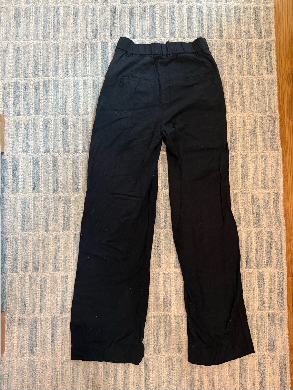 Abercrombie & Fitch Linen-Blend Tailored Wide Leg Pant in Black - Picture 7 of 9